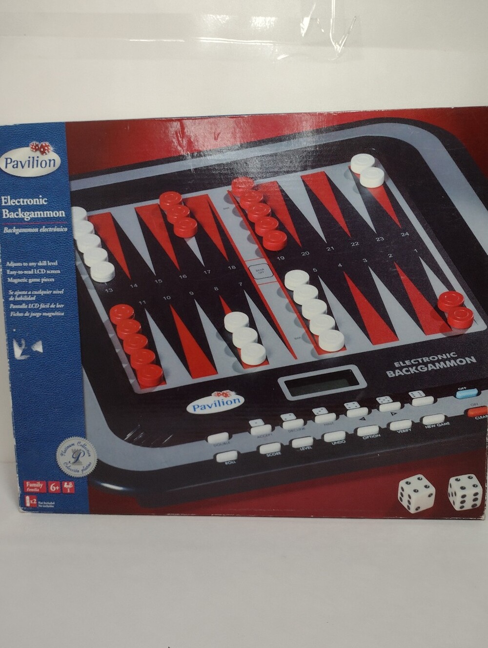 Electronic Backgammon Game - Red & White Vintage